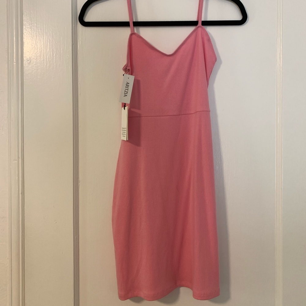 Pink Aritzia ribbed dress